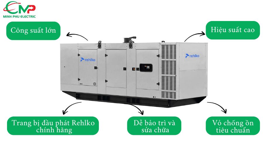 Máy phát điện Rehlko 2255kVA có những ưu điểm gì