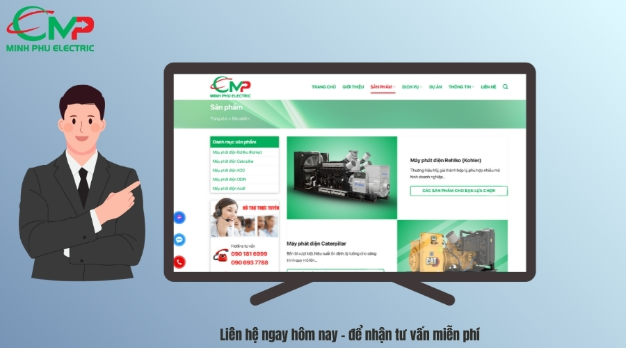 Liên hệ Minh Phú Electric để nhận tư vấn máy phát Mitsubishi