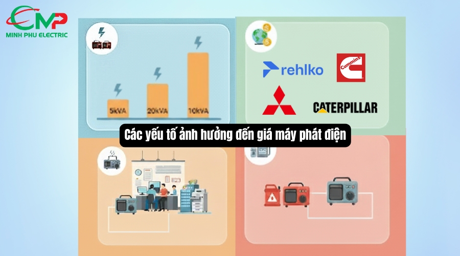 Các yếu tố ảnh hưởng đến giá máy phát điện