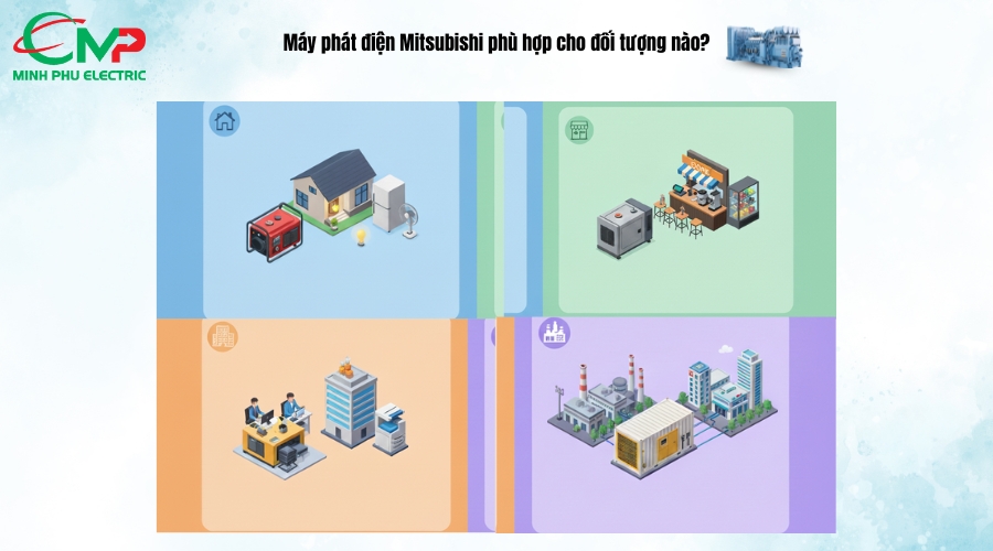 MÁY PHÁT ĐIỆN MITSUBISHI CÓ TỐT KHÔNG? 2 Máy phát điện Mitsubishi phù hợp cho đối tượng nào