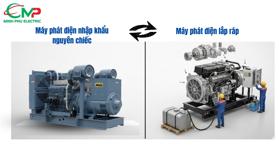 Máy phát điện nhập khẩu nguyên chiếc khác gì so với máy phát điện lắp ráp
