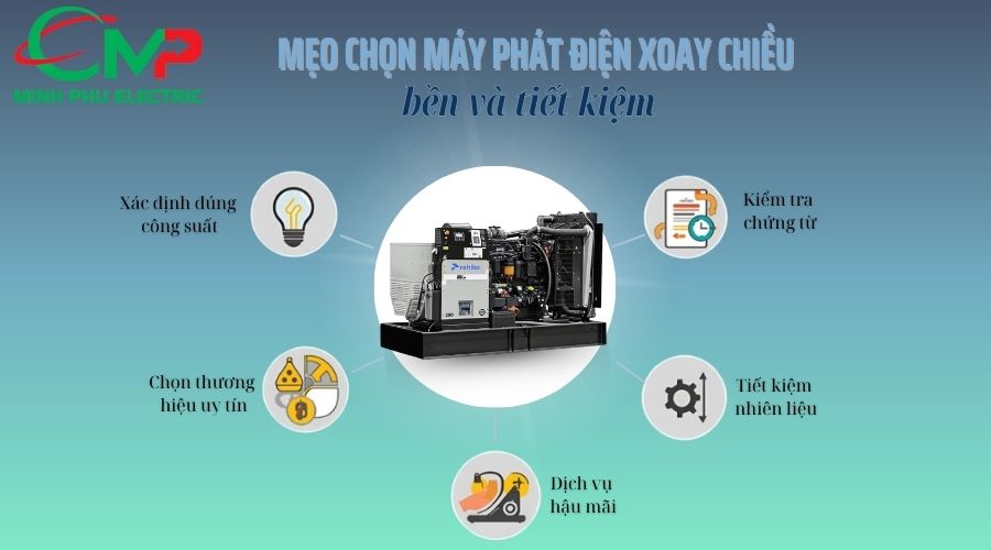 Mẹo chọn máy phát điện xoay chiều bền và tiết kiệm