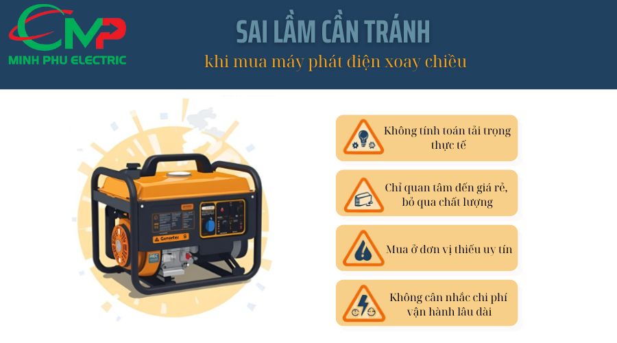 Sai lầm cần tránh khi mua máy phát điện xoay chiều
