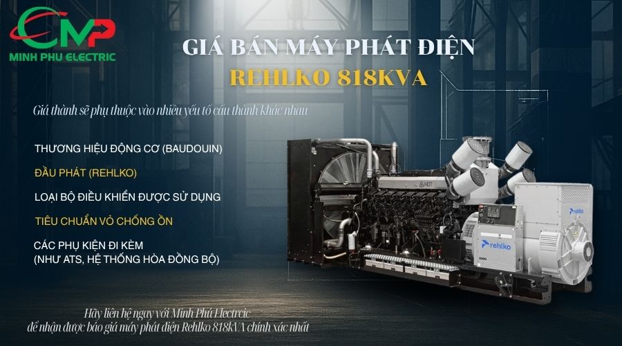 Giá bán máy phát điện Rehlko 818kVA