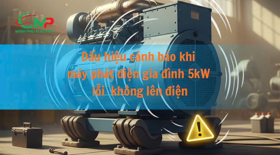 MÁY PHÁT ĐIỆN 5KW KHÔNG LÊN ĐIỆN KHI VẬN HÀNH? 2 Dấu hiệu cảnh Dấu báo khi máy phát điện gia đình 5kW gặp lỗi không lên điện