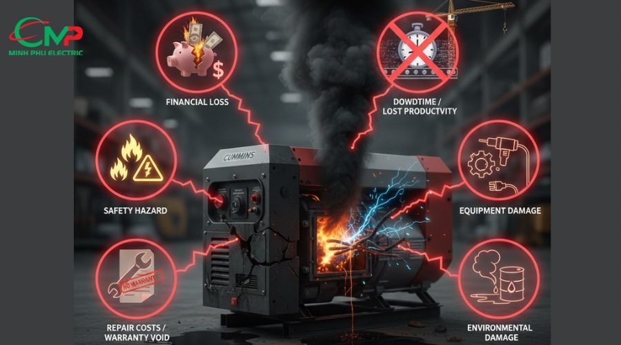 Hậu quả khi mua phải máy phát điện Cummins hàng giả, hàng nhái