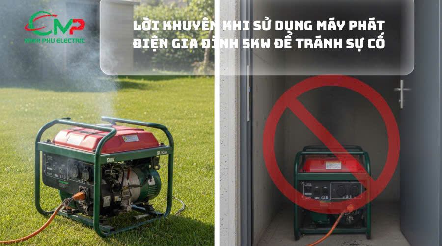 MÁY PHÁT ĐIỆN 5KW KHÔNG LÊN ĐIỆN KHI VẬN HÀNH? 3 Lời khuyên khi sử dụng máy phát điện gia đình 5kW để tránh sự cố