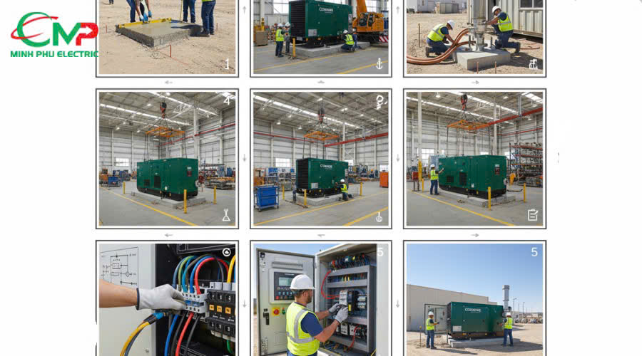 Quy trình lắp đặt máy phát điện Cummins chuẩn kỹ thuật tại công trình