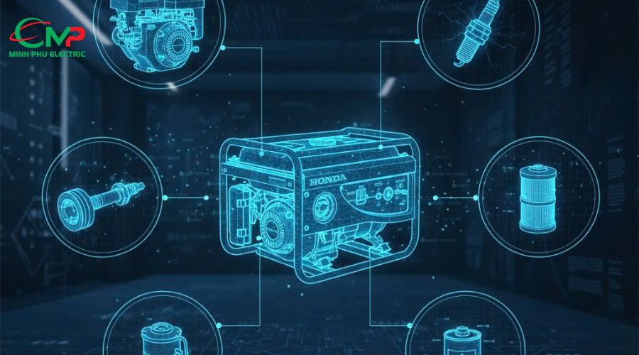 CÁCH BẢO TRÌ MÁY PHÁT ĐIỆN CHẠY XĂNG ĐÚNG KỸ THUẬT 1 Các bộ phận quan trọng cần bảo dưỡng trên máy phát điện chạy xăng