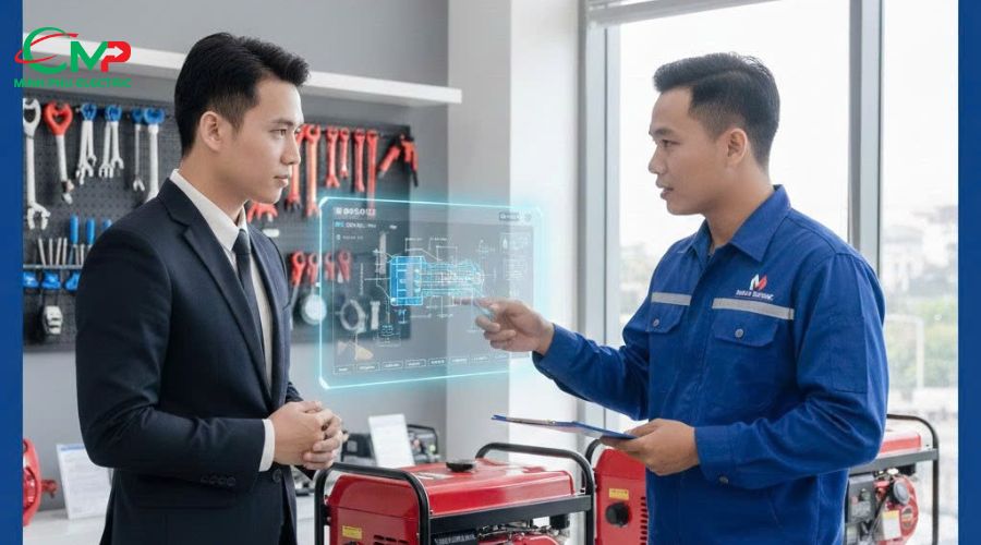 MÁY PHÁT ĐIỆN GIA ĐÌNH CHẠY DẦU CÓ THỰC SỰ TIẾT KIỆM? 3 Hướng dẫn liên hệ Minh Phú Electric để được tư vấn chọn máy phát điện gia đình chạy dầu tiết kiệm nhất
