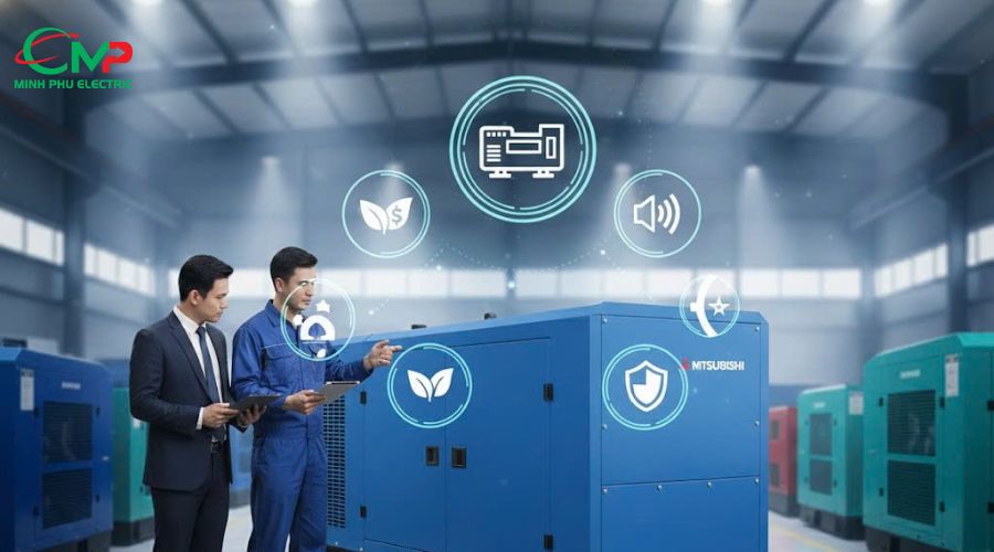 TOP 5 MÁY PHÁT ĐIỆN CÔNG SUẤT LỚN ĐÁNG MUA NHẤT 2 Tiêu chí chọn máy phát điện công suất lớn đáng mua nhất hiện nay