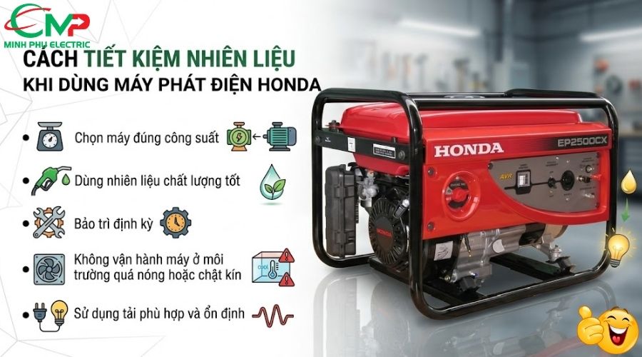 Cách tiết kiệm nhiên liệu khi dùng máy phát điện Honda