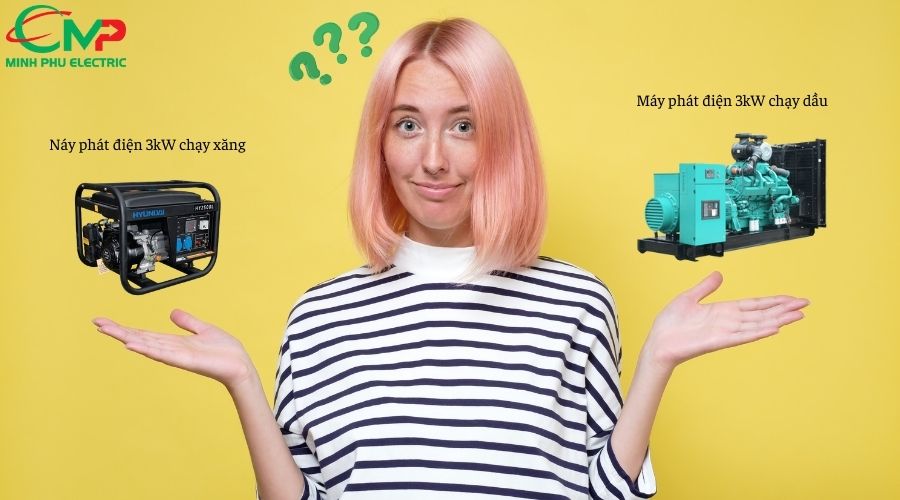 Nên chọn máy phát điện 3kW chạy dầu hay xăng?