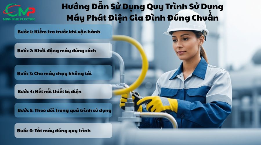 Hướng dẫn quy trình sử dụng máy phát điện gia đình đúng chuẩn