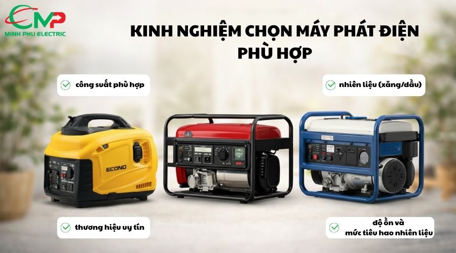 Kinh nghiệm chọn máy phát điện phù hợp