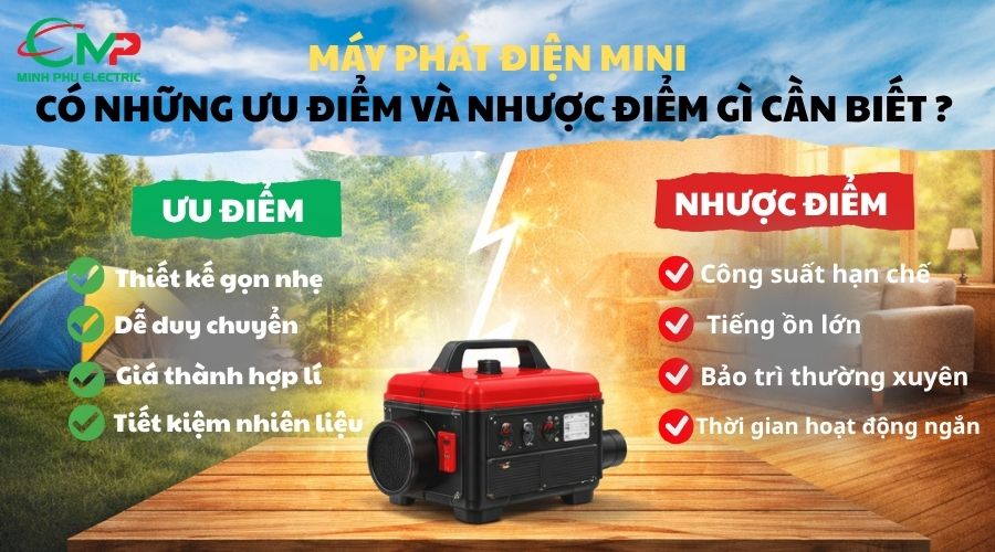 Máy phát điện mini có những ưu điểm và nhược điểm gì cần biết?