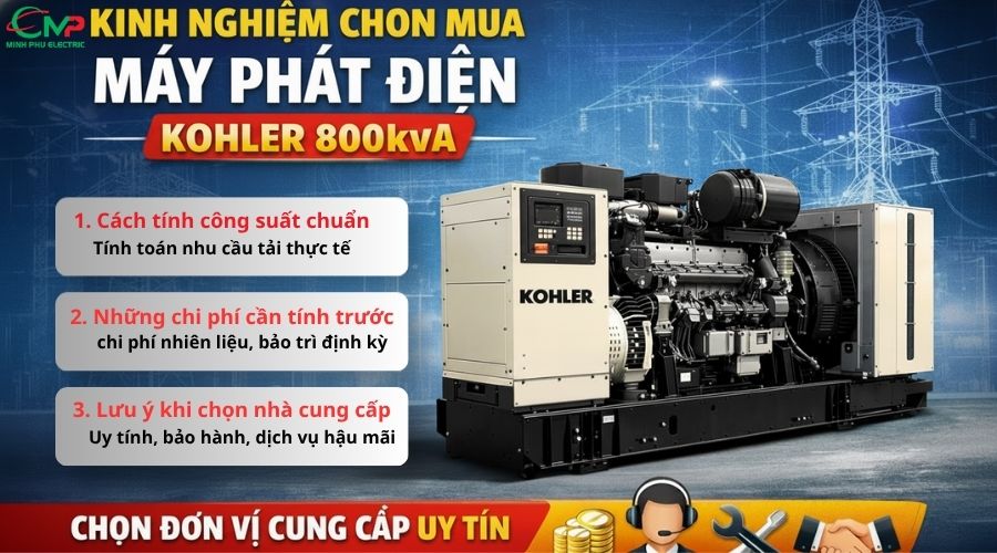 Kinh nghiệm chọn mua máy phát điện Kohler 800kVA 