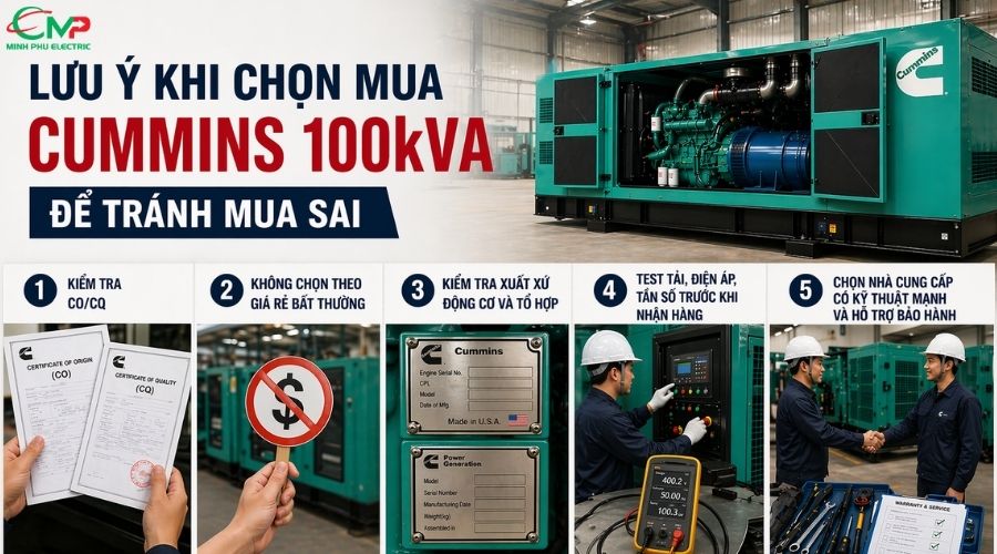 Lưu ý khi chọn mua máy phát điện Cummins 100kVA để tránh mua sai