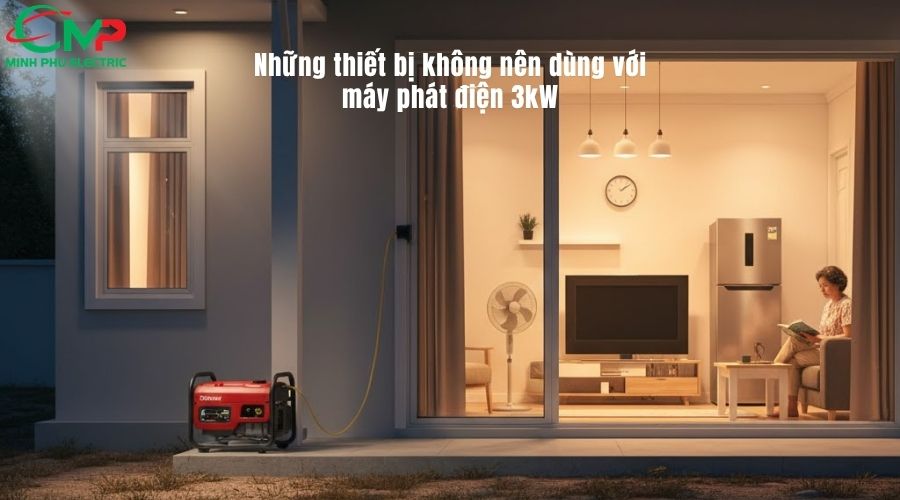 Những thiết bị không nên dùng với máy phát điện 3kW
