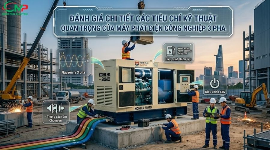 Đánh giá chi tiết các tiêu chí kỹ thuật quan trọng của máy phát điện công nghiệp 3 pha 