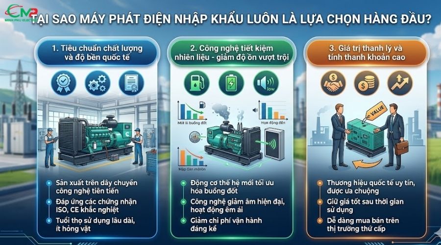 Tại sao máy phát điện nhập khẩu luôn là lựa chọn hàng đầu?