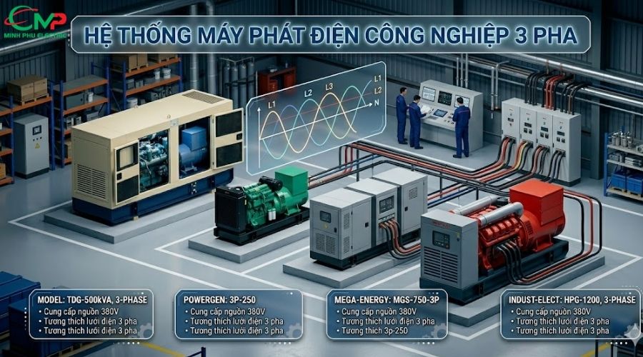 Tổng quan về máy phát điện công nghiệp 3 pha