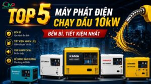 Top 5 máy phát điện chạy dầu 10kW bền bỉ, tiết kiệm nhất