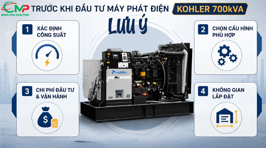 Những lưu ý cần cân nhắc trước khi đầu tư máy phát điện Kohler 700kVA