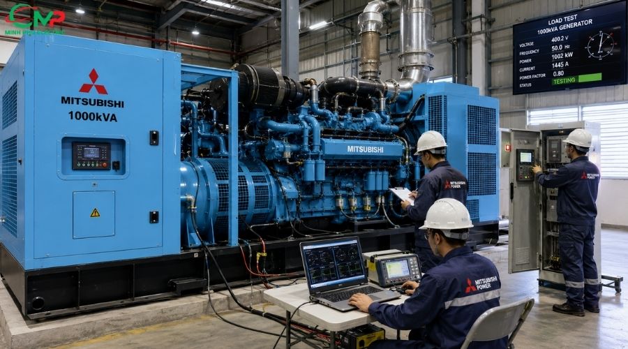 Review thực tế: Trải nghiệm vận hành máy phát điện Mitsubishi 1000kVA 