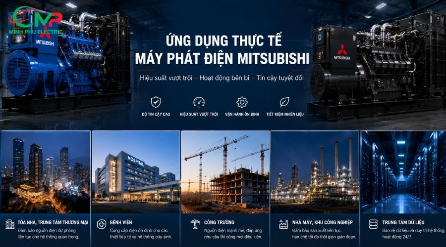 Ứng dụng thực tế của máy phát điện Mitsubishi 