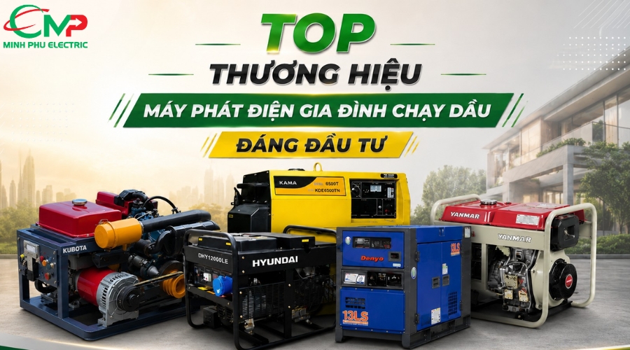 Top thương hiệu máy phát điện gia đình chạy dầu đáng đầu tư