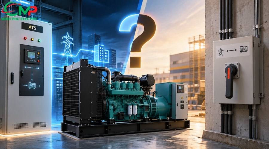 Máy phát điện 1000kVA nên dùng ATS hay chuyển nguồn bằng tay? 