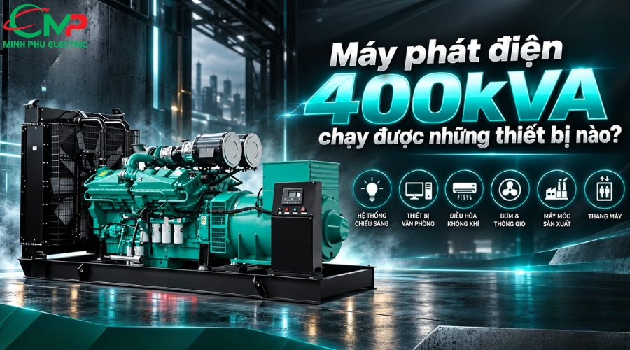MÁY PHÁT ĐIỆN 400KVA CHẠY ĐƯỢC BAO NHIÊU TẢI? 2 Máy phát điện 400kVA chạy được những thiết bị nào?