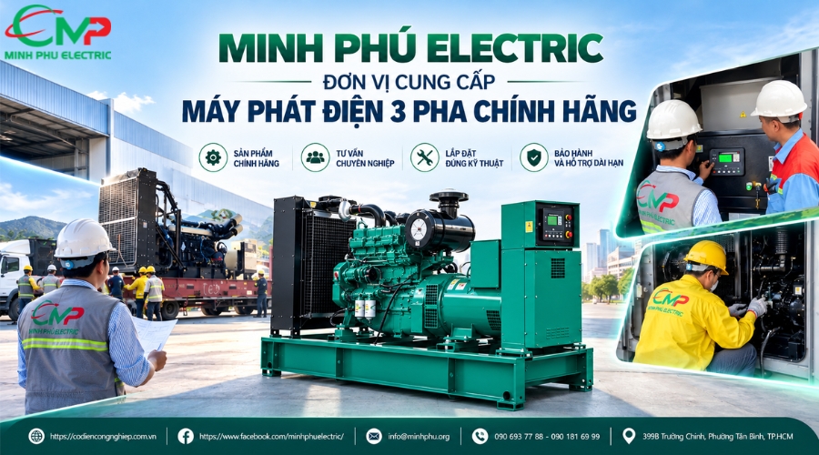 Mua máy phát điện 3 pha chính hãng ở đâu