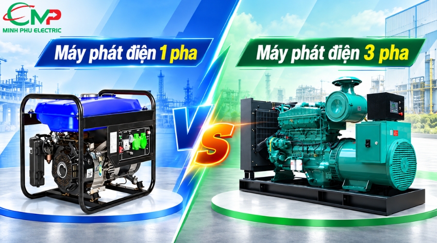 SO SÁNH MÁY PHÁT ĐIỆN XOAY CHIỀU 1 PHA VÀ 3 PHA 1 So sánh máy phát điện xoay chiều 1 pha và 3 pha